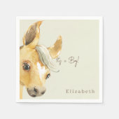 Serviette En Papier Cute Horse C'est un Baby shower garçon Cocktail (Devant)