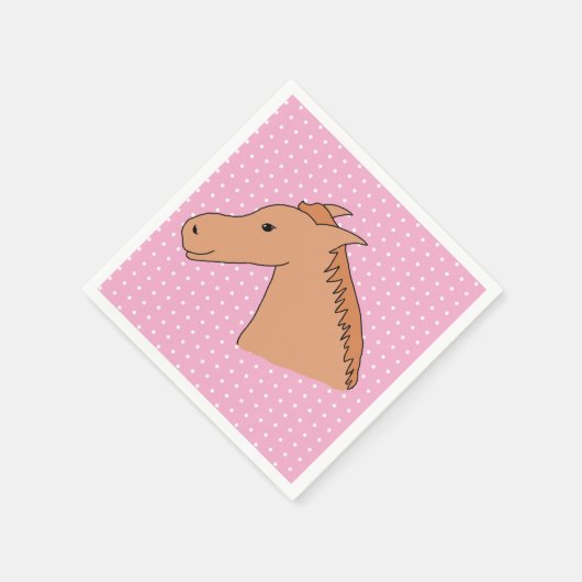 Serviette En Papier Cute Horse on Polkadot Background Paper Napkin (Coin)