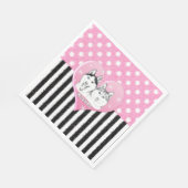 Serviette En Papier Cute Huskies motif rose (Coin)