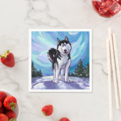 Serviette En Papier Cute Husky (En situation)