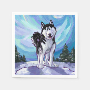 Serviette En Papier Cute Husky