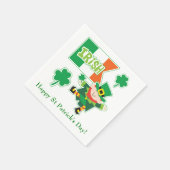 Serviette En Papier Cute Irish Leprechaun (Coin)