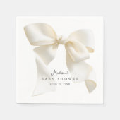 Serviette En Papier Cute Ivory Coquette Bow Baby Shower (Devant)