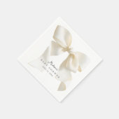 Serviette En Papier Cute Ivory Coquette Bow Baby Shower (Coin)