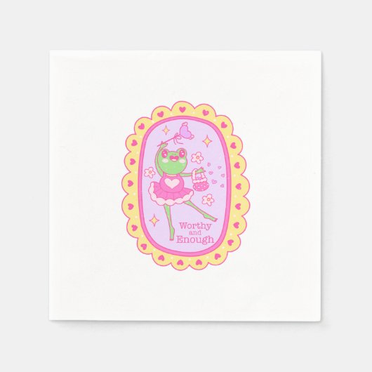 Serviette En Papier Cute Jolly Frog - Digne et Assez (Devant)
