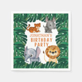 Serviette En Papier Cute Jungle Animaux Anniversaire (Devant)
