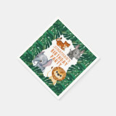 Serviette En Papier Cute Jungle Animaux Anniversaire (Coin)