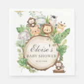 Serviette En Papier Cute Jungle Animaux Baby shower verdoyant Annivers (Devant)