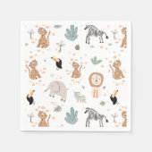 Serviette En Papier Cute Jungle Rainforest Animaux Motif (Devant)