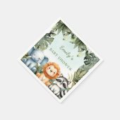 Serviette En Papier Cute Jungle Safari Animaux Tropical Greenery Baby (Coin)