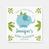 Serviette En Papier Cute Jungle Safari Blue Elephant Baby shower (Devant)