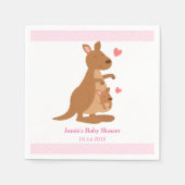 Serviette En Papier Cute Kangaroo Baby shower (Devant)