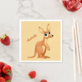 Serviette En Papier Cute Kangaroo papier texte personnalisé serviettes (En situation)