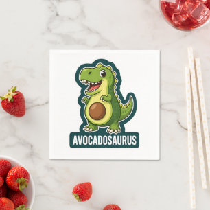 Serviette En Papier Cute Kawaii Avocadosaurus Dinosaure Blague Drôle