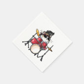 Serviette En Papier Cute Kawaii Cat Playing Drums Drummer Cats Lover (Coin)