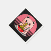 Serviette En Papier Cute Kawaii chat ramen (Coin)