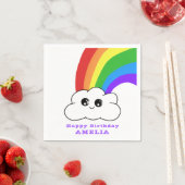 Serviette En Papier Cute Kawaii Cloud Arc-en-ciel fête d'anniversaire  (En situation)