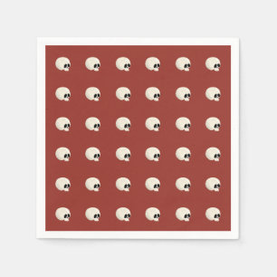 Serviette En Papier Cute Kawaii Halloween Crâne Pois rouge