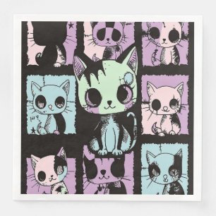 Serviette En Papier Cute Kawaii Pastel Goth Patchwork Gothique Déplais