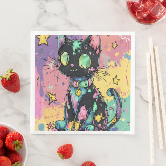 Serviette En Papier Cute Kawaii Pastel Goth Patchwork Gothique Déplais