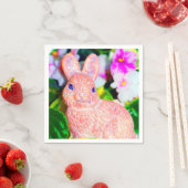 Serviette En Papier Cute Kitschy Bunny Rabbit (En situation)