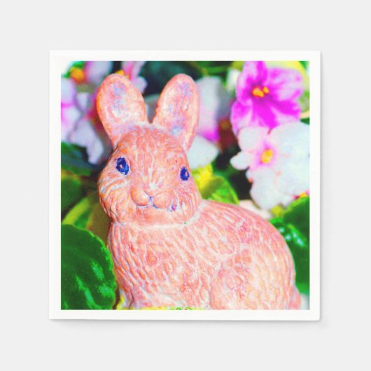 Serviette En Papier Cute Kitschy Bunny Rabbit (Devant)
