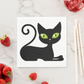 Serviette En Papier Cute Kitten Kitty Halloween Chat noir serviettes (En situation)