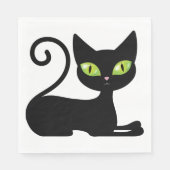Serviette En Papier Cute Kitten Kitty Halloween Chat noir serviettes (Devant)
