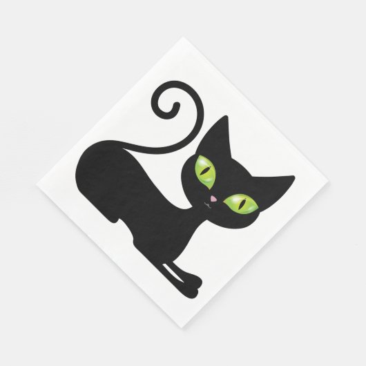 Serviette En Papier Cute Kitten Kitty Halloween Chat noir serviettes (Coin)