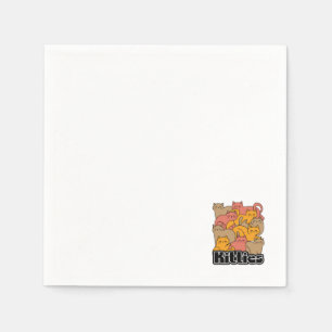 Serviette En Papier Cute Kitties Design - Cat Art adorable