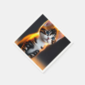 Serviette En Papier Cute Kitty Cat Sitting Art (Coin)