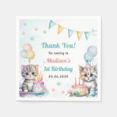 Serviette En Papier Cute Kitty Chat 1er fête d'anniversaire (Devant)