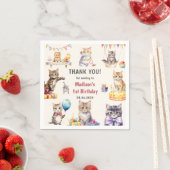Serviette En Papier Cute Kitty Chat 1er fête d'anniversaire (En situation)