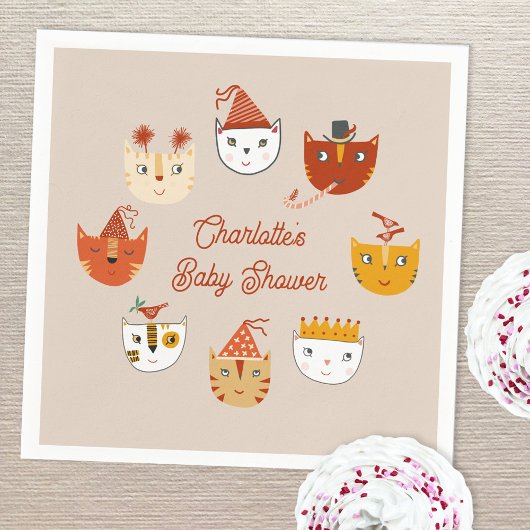 Serviette En Papier Cute Kitty Chat Baby shower personnalisé