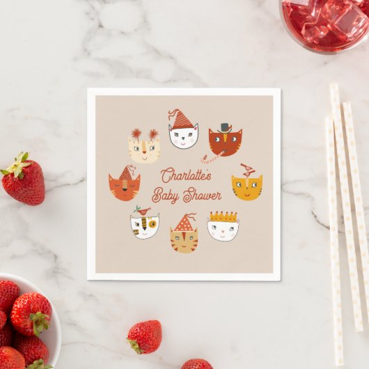 Serviette En Papier Cute Kitty Chat Baby shower personnalisé (En situation)