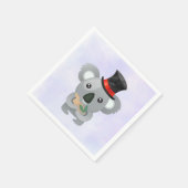 Serviette En Papier Cute Koala dans un chapeau noir (Coin)