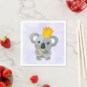 Serviette En Papier Cute Koala dans une couronne d'or (En situation)