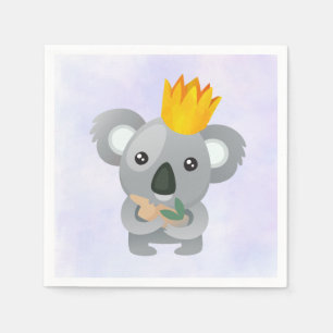 Serviette En Papier Cute Koala dans une couronne d'or