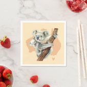 Serviette En Papier Cute Koala Maman et bébé (En situation)