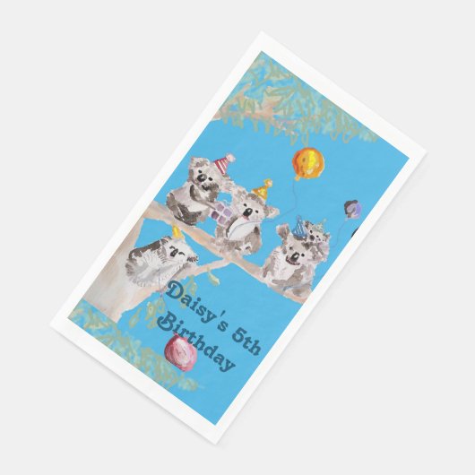Serviette En Papier Cute Koala Ours Anniversaire Animal Party Serviett (Coin)