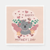 Serviette En Papier Cute Koalas Papier de la Fête des Mères serviettes (Devant)