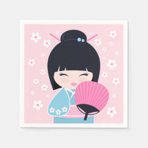 Serviette En Papier Cute Kokeshi Doll