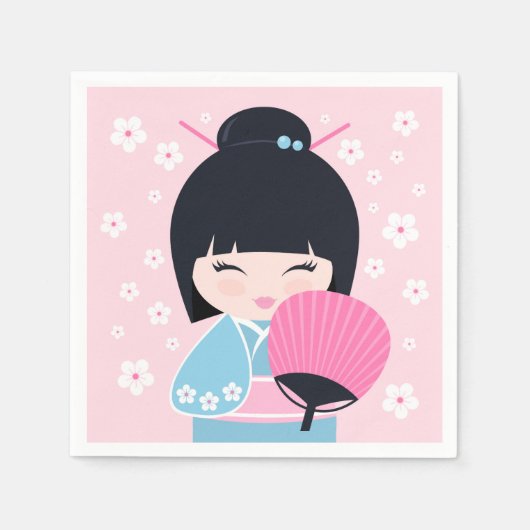 Serviette En Papier Cute Kokeshi Doll (Devant)