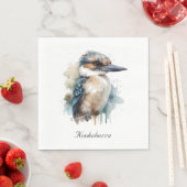 Serviette En Papier Cute Kookaburra sur une branche, personnalisé (En situation)
