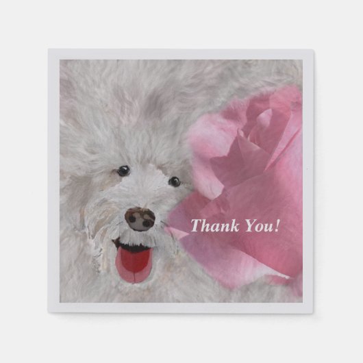Serviette En Papier Cute Labradoodle & Amusant Rose (Devant)