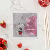 Serviette En Papier Cute Labradoodle & Amusant Rose (En situation)