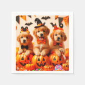 Serviette En Papier Cute labrador puppies halloween (Devant)