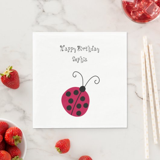 Serviette En Papier Cute Ladybug (En situation)