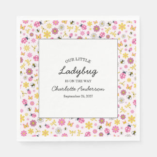 Serviette En Papier Cute Ladybug Pink Girl Baby Shower