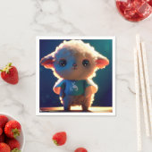 Serviette En Papier Cute lamb with a t-shirt (En situation)